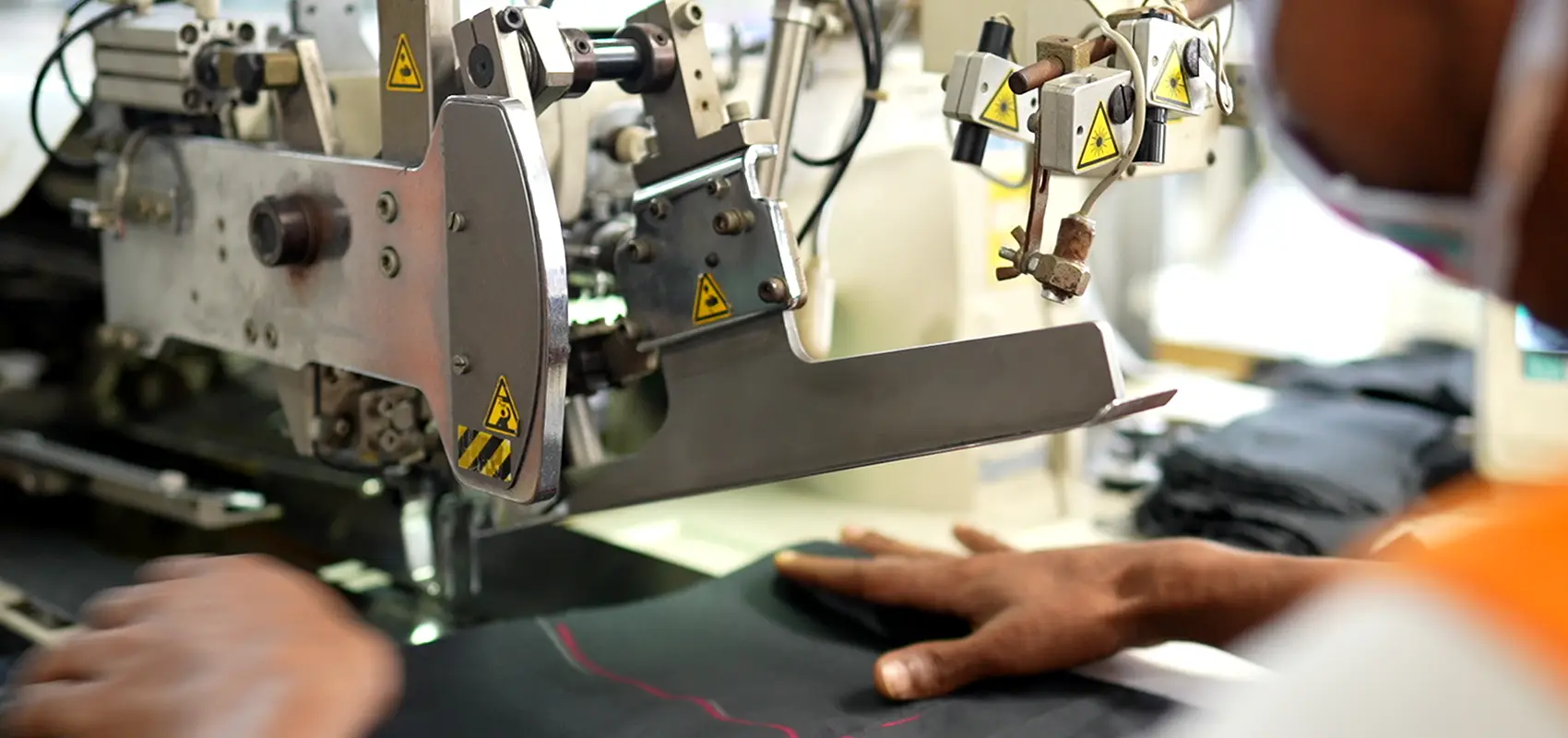 Man working on a cutting machine